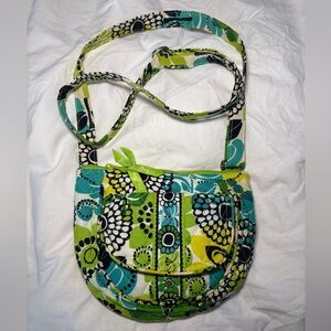 Vera Bradley Green and Blue Floral Crossbody Bag